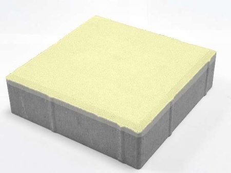 Плитка тротуарная брусчатка "Квадрат" 6К6 бежевая армир /белый цемент