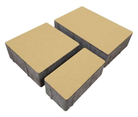 Плитка тротуарная брусчатка "Провинция" Провинция бежевая двухслойная белый цемент