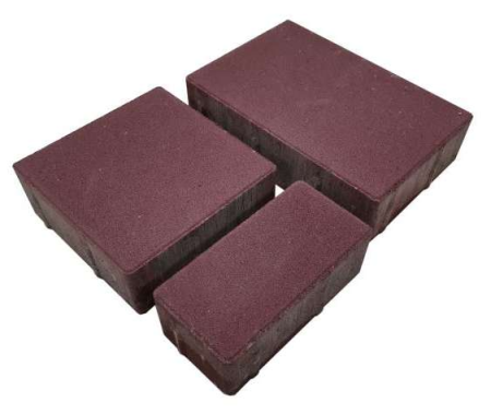 Плитка тротуарная брусчатка "Провинция" Провинция  красная двухслойная/серый цемент