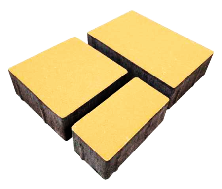 Плитка тротуарная брусчатка "Провинция" Провинция  желтая двухслойная  белый цемент